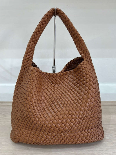 Luna Chic Oversized Woven Hobo Bag Aus Premium Veganen Leder Mit Passendem Reißverschlussbeutel