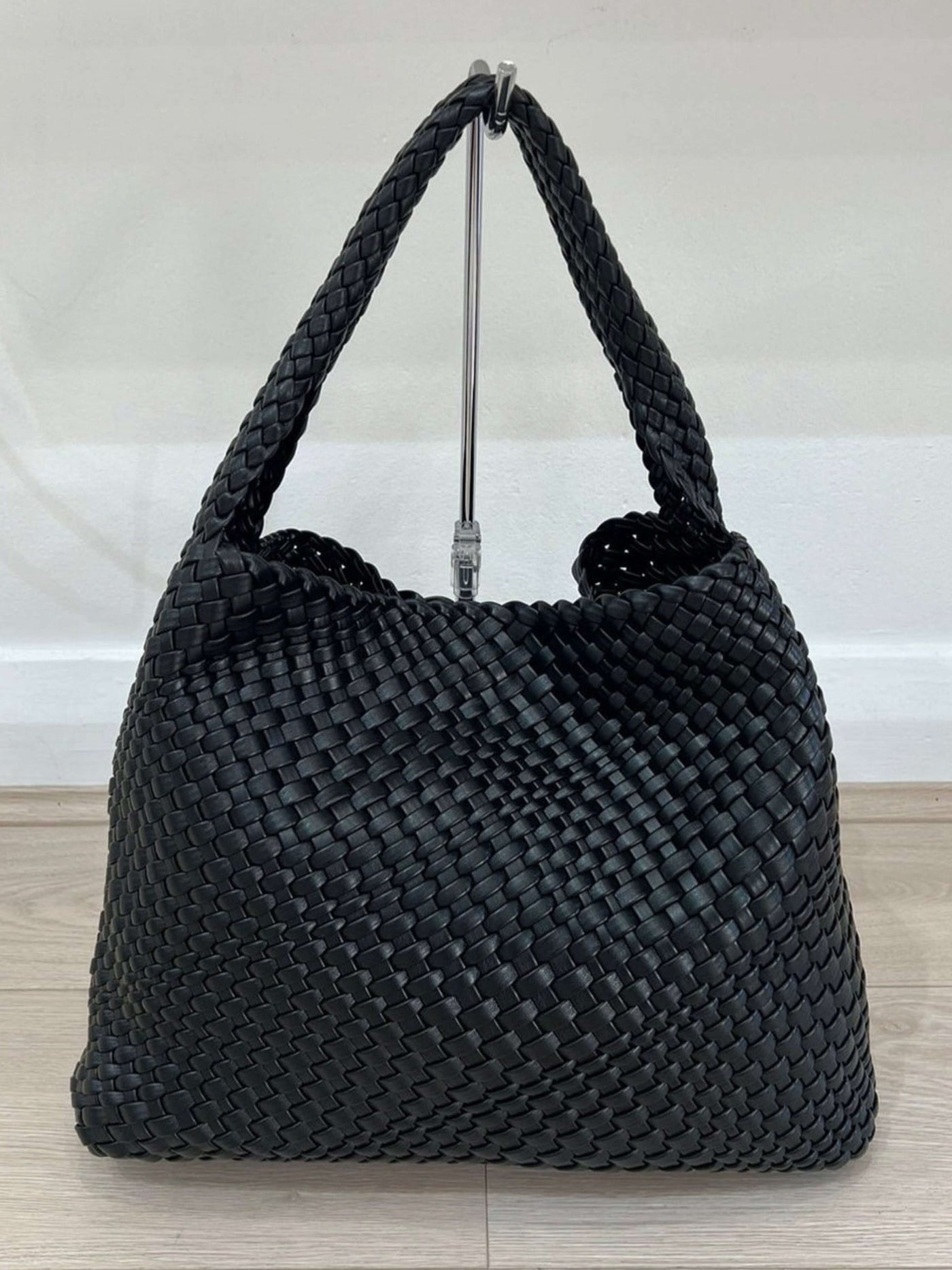 Luna Chic Oversized Woven Hobo Bag Aus Premium Veganen Leder Mit Passendem Reißverschlussbeutel