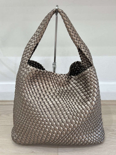 Luna Chic Oversized Woven Hobo Bag Aus Premium Veganen Leder Mit Passendem Reißverschlussbeutel