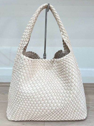 Luna Chic Oversized Woven Hobo Bag Aus Premium Veganen Leder Mit Passendem Reißverschlussbeutel