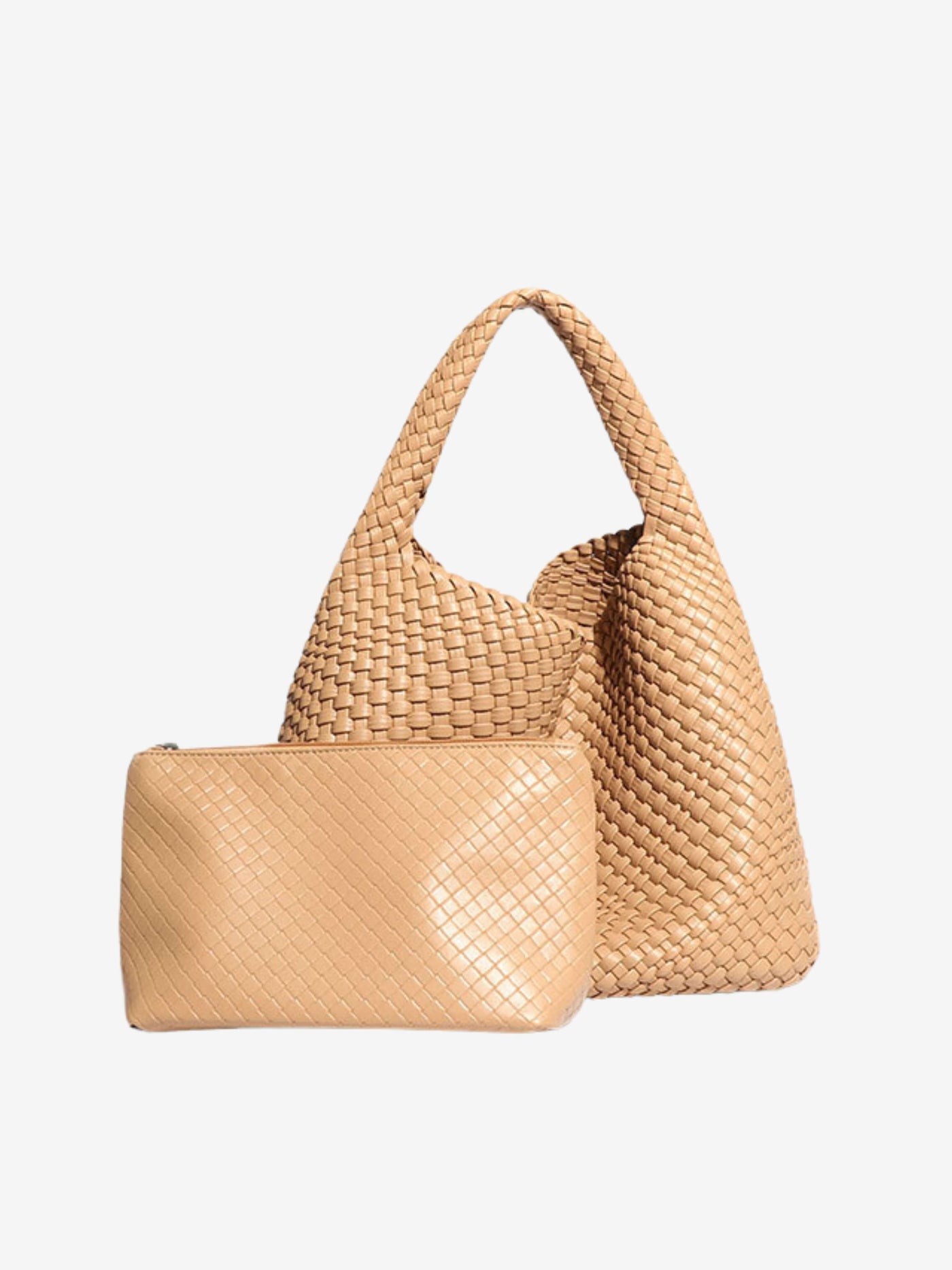 Luna Chic Oversized Woven Hobo Bag Aus Premium Veganen Leder Mit Passendem Reißverschlussbeutel