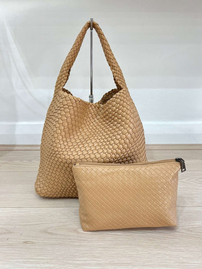 Luna Chic Oversized Woven Hobo Bag Aus Premium Veganen Leder Mit Passendem Reißverschlussbeutel