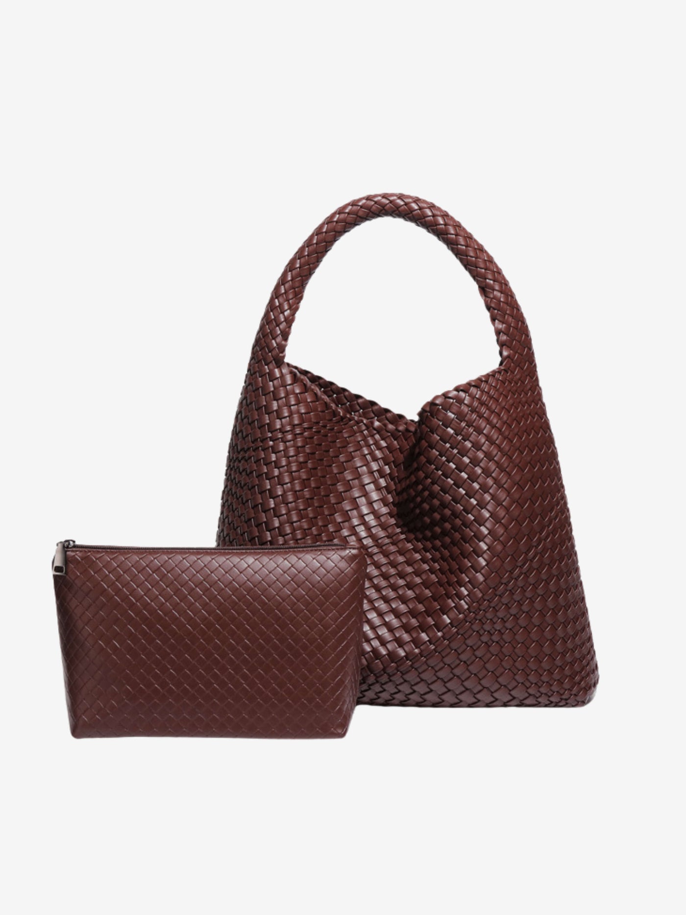 Luna Chic Oversized Woven Hobo Bag Aus Premium Veganen Leder Mit Passendem Reißverschlussbeutel