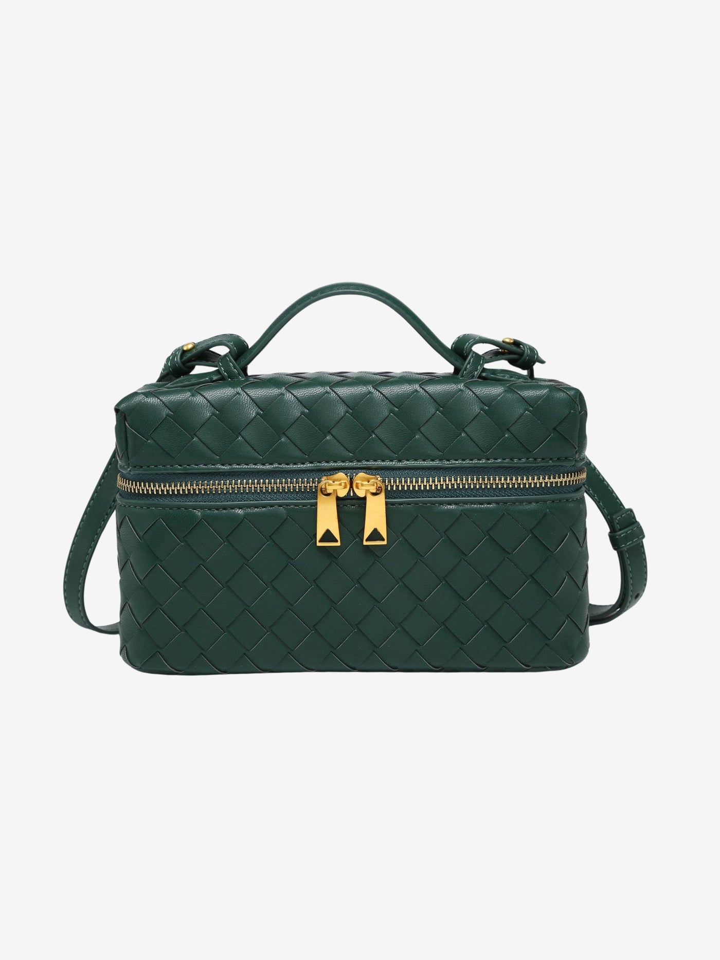 Juliette Polierte Strukturierte Woven Handtasche Aus Veganem Leder Mit Abnehmbarem Tragegurt