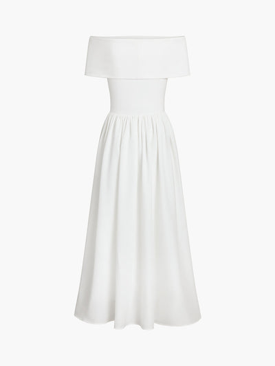 Damenkleid Satin Off-Shoulder mit elegantem Schnitt