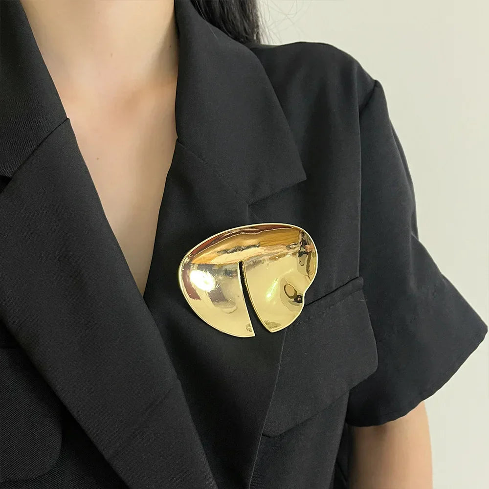 Elegante Vintage Damen Brosche Gold Silber