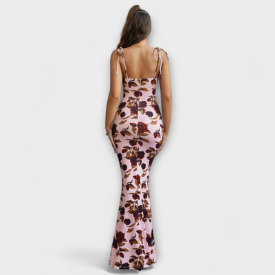 Thalia - Floral Print Prom Dress mit gebundenen Schulterträgern