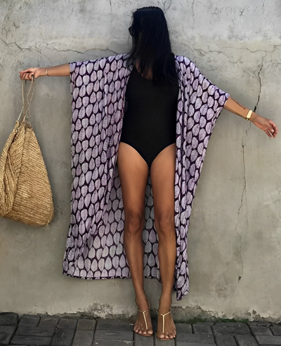 Resort Leinen Beach Kimono – Damen Leichter Strand‑Cover‑Up