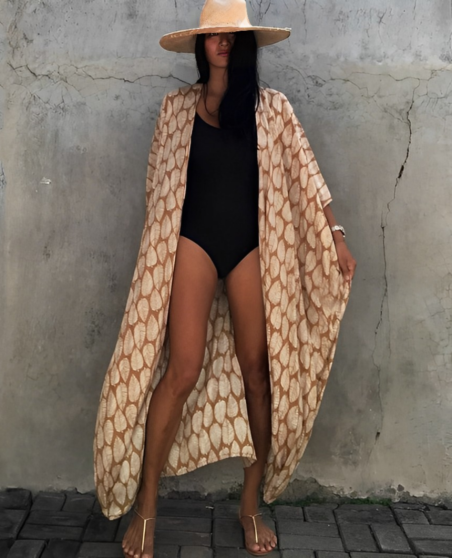 Resort Leinen Beach Kimono – Damen Leichter Strand‑Cover‑Up
