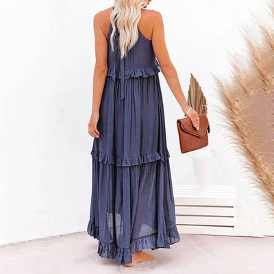 Langes Boho-Kleid aus Leinen für Damen  -  Clara