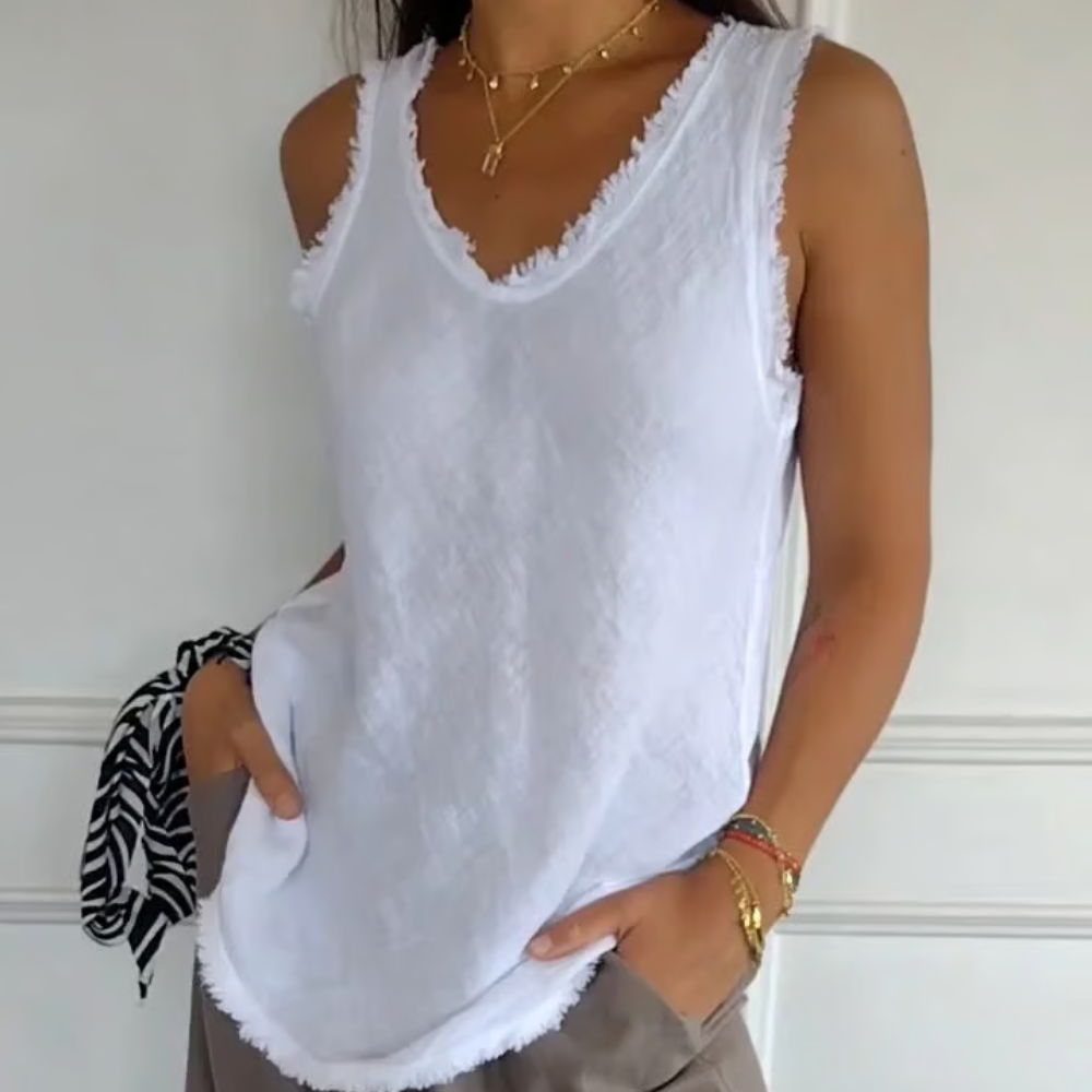 Lässiges ärmelloses Sommeroberteil für Damen |  Lena