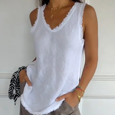 Lässiges ärmelloses Sommeroberteil für Damen |  Lena