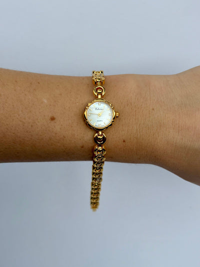 Goldene Filigrane Damen Armbanduhr