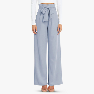 Weite Damen Stoffhose mit Bindegürtel