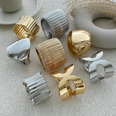 Exklusives Damen Armreif Set Breit Gold