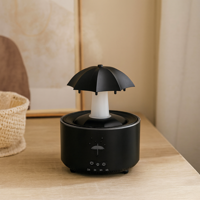 Rotierender Regenschirm-Wassertropfen-Luftbefeuchter mit bunten Nachtlichtern