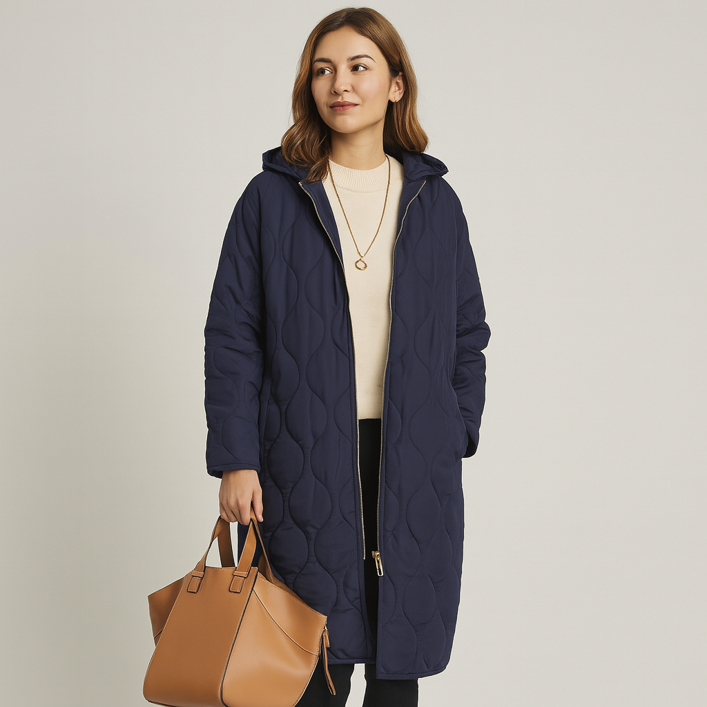 Lorelei | Damen Stepp-Winterjacke Plus Size mit Kapuze und Praktischem Reißverschluss