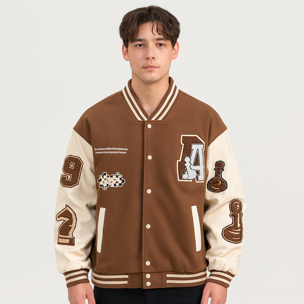 Baseball-Bomberjacke im Colorblock-Design für Herren