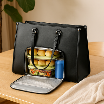 Isolierte 2-in-1-Lunch- und Reisetasche – Auslaufsichere Kühltasche mit Staufach