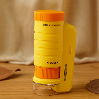 LED-Minimikroskop für Kinder – 60x–200x Hand-Wissenschafts-Explorer für Outdoor-Spaß