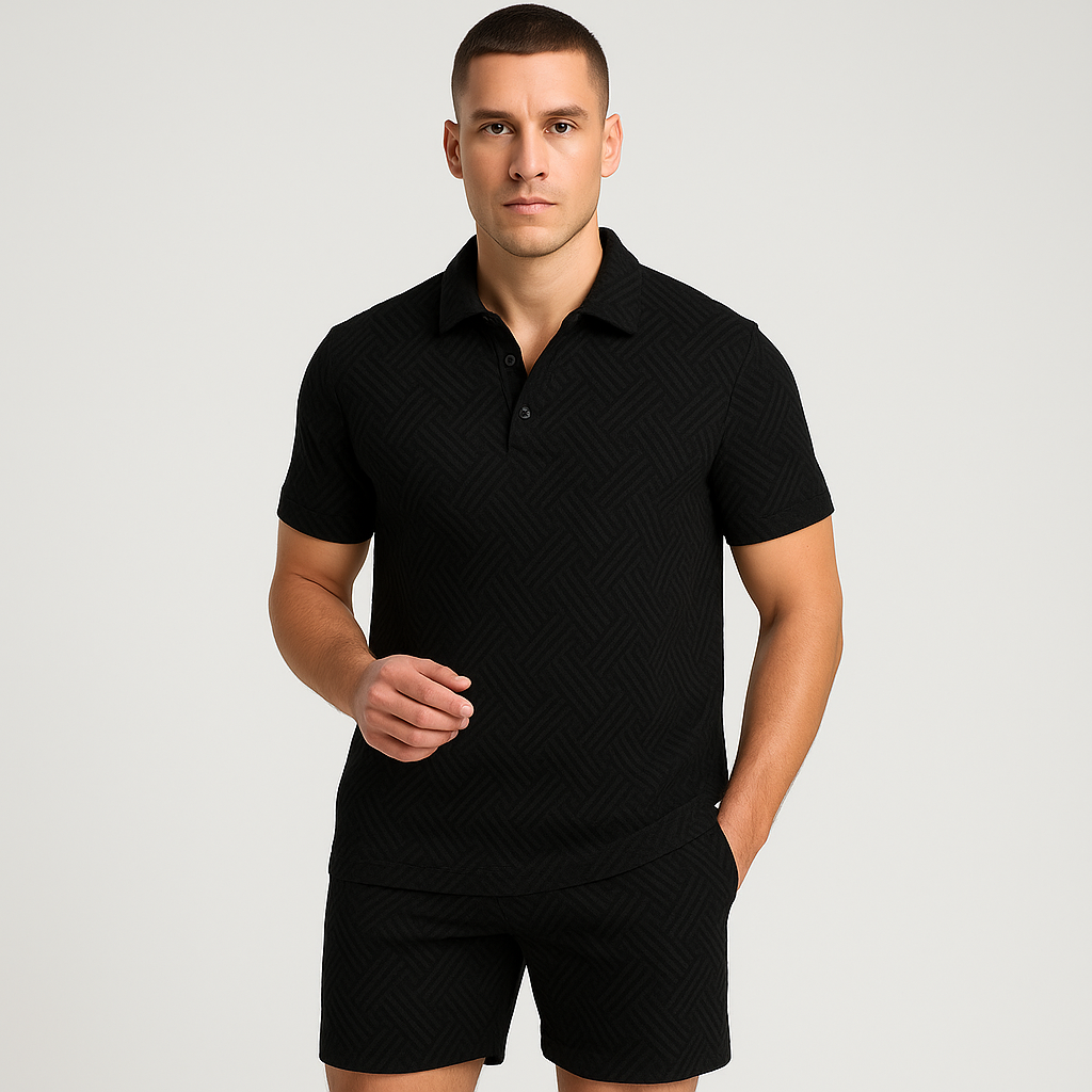 Herren Sommer Casual Set – Kurzarm-Poloshirt & passende Shorts