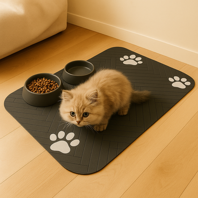 Schnelltrocknende Futtermatte für Haustiere mit Pfotenabdruck-Design