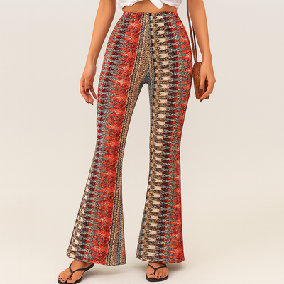 Chelsea – Boho-Schlaghose für Damen – Allover-Print, Slim Fit