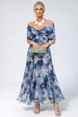 Blumenmuster in Blau