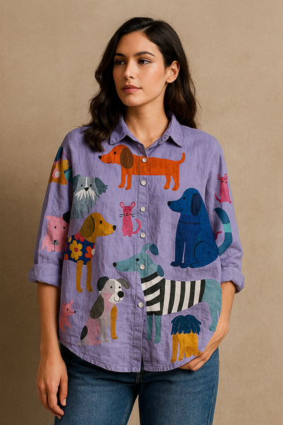 Chloe™ – Stylishes Hunde-Shirt mit Kunst-Print