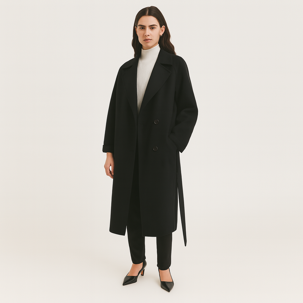 Elara | Eleganter langer Wintermantel aus Wollmischung