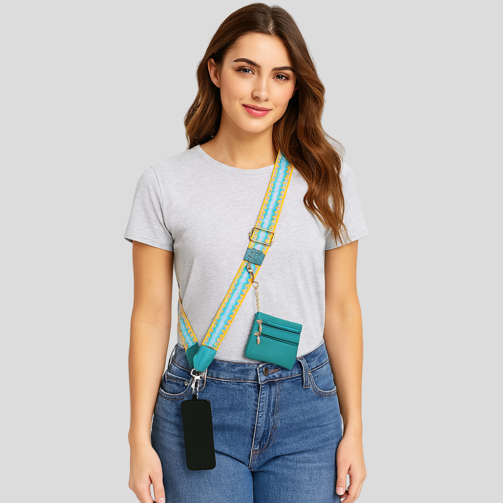 SecureZip | Stilvolle Crossbody-Telefonhalterung mit Geldbörse