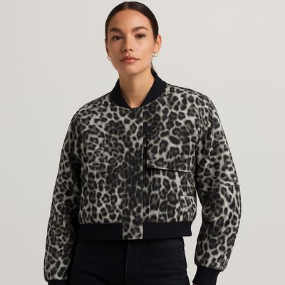 Beige weicher Fliegerjacke für Damen – Lässiger und bequemer Look