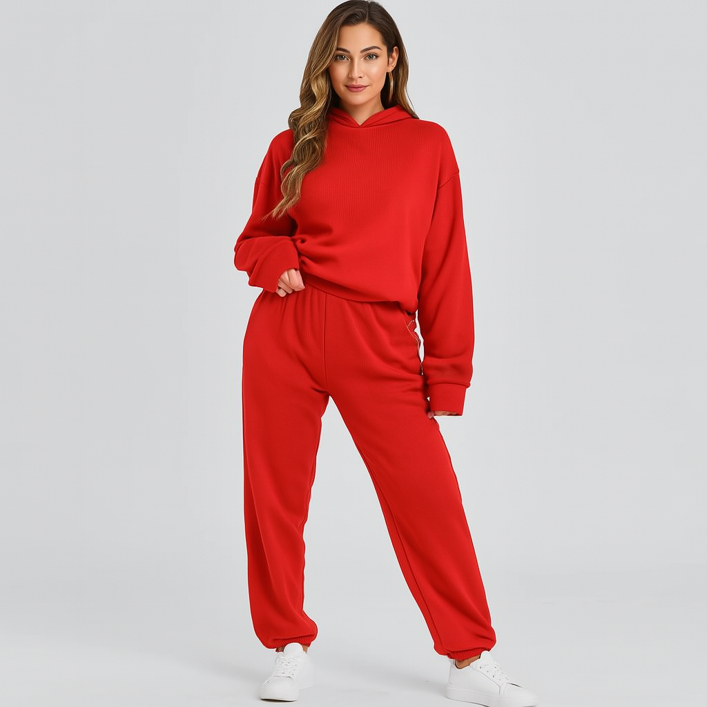 Ultimatives Komfort-Set aus Hoodie und Jogginghose – Gemütliche 2-teilige Loungewear für Frauen