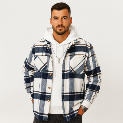 Grayson Herren Karomantel – Lässige Streetwear-Jacke mit Revers