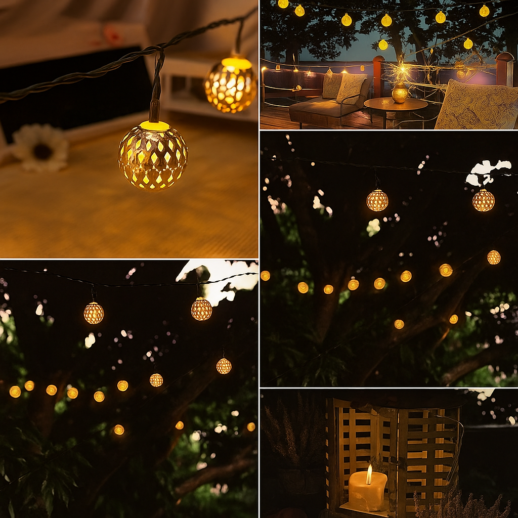 SunLuxe – Wetterfeste Solbetriebene Lichterketten für eine warme Außatmosphäre