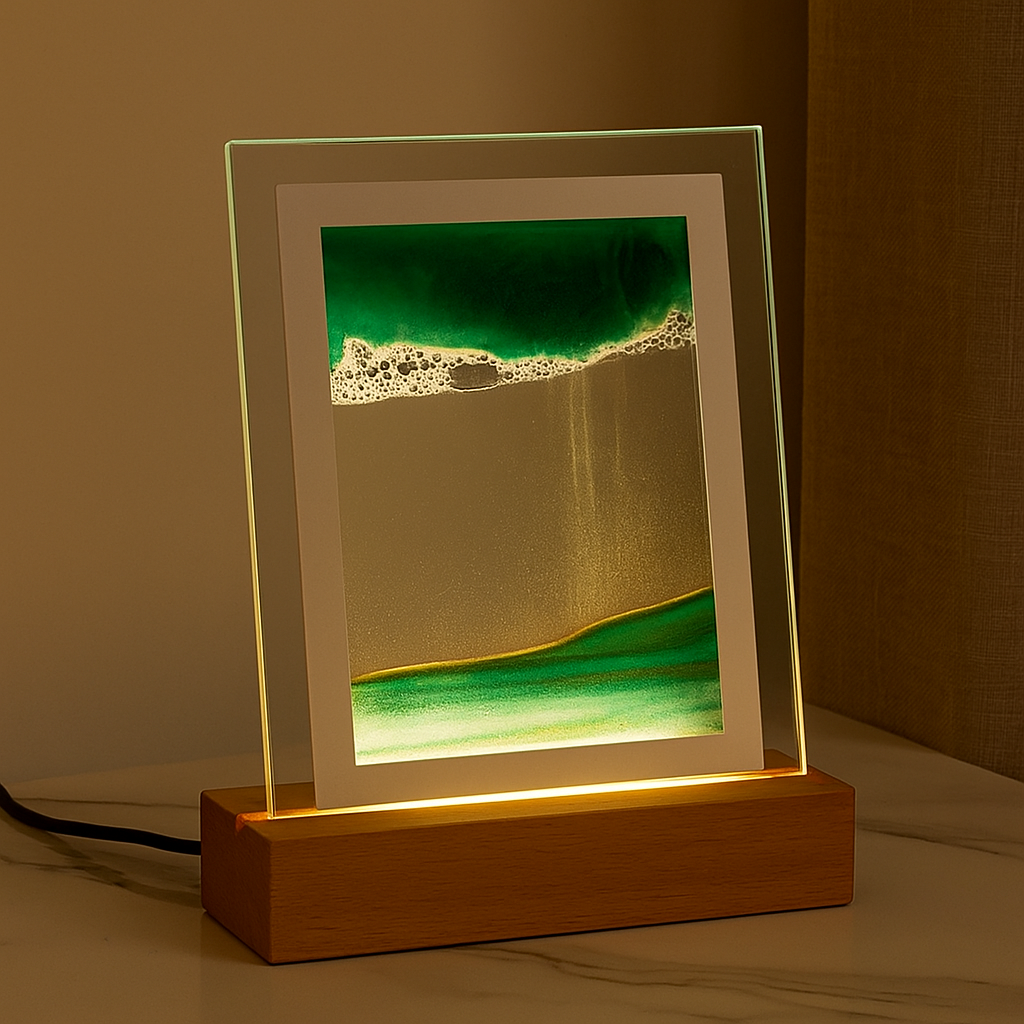 SereniGlow – Hypnotische Sandkunst-Lampe mit beruhigendem LED-Licht