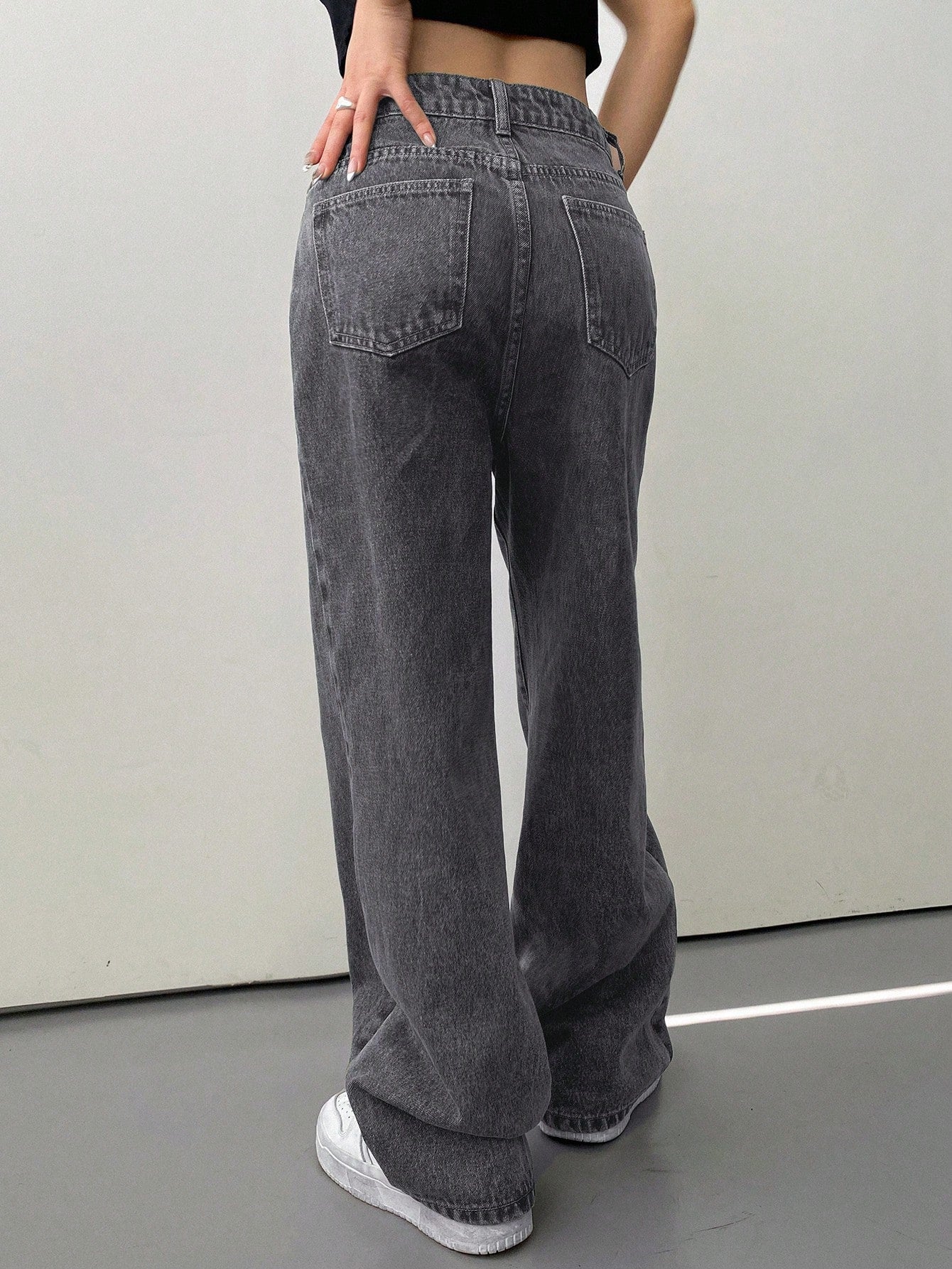 Baggy Jeans Für Damen - Bequeme Gerade Beinform In Hellgrau Von Fadenburg