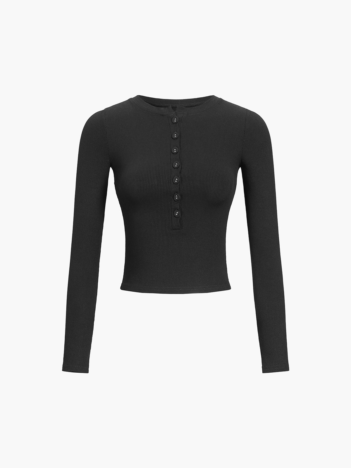 Damen Langarmshirt Baumwolle Crop Stilvoll