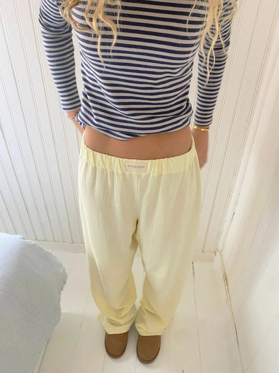 Damen Loungehose aus Atmungsaktiver Rayon-Leinen-Mischung im Modernen Relax-Stil