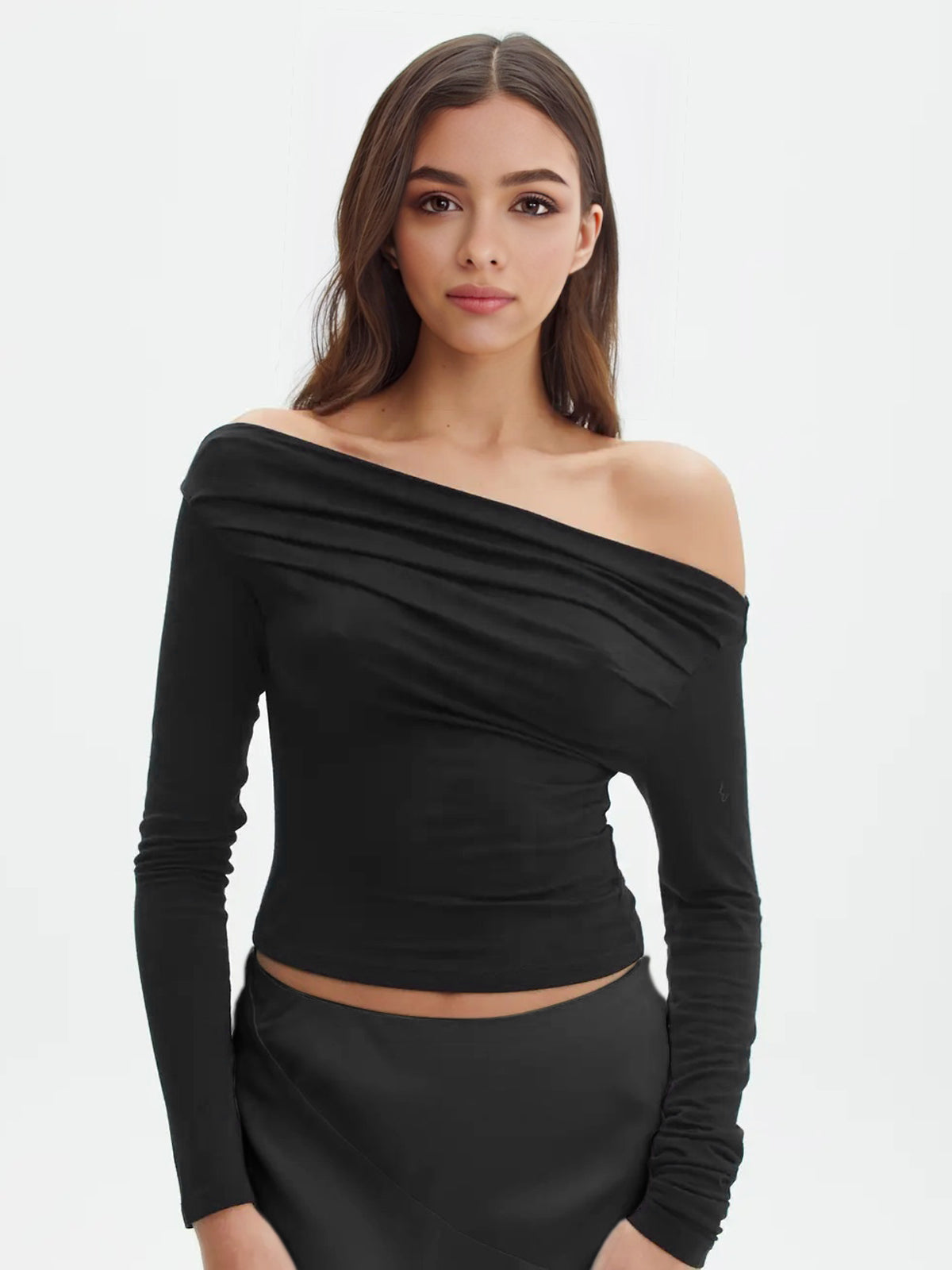 Damen Off-Shoulder Langarm T-Shirt Jersey