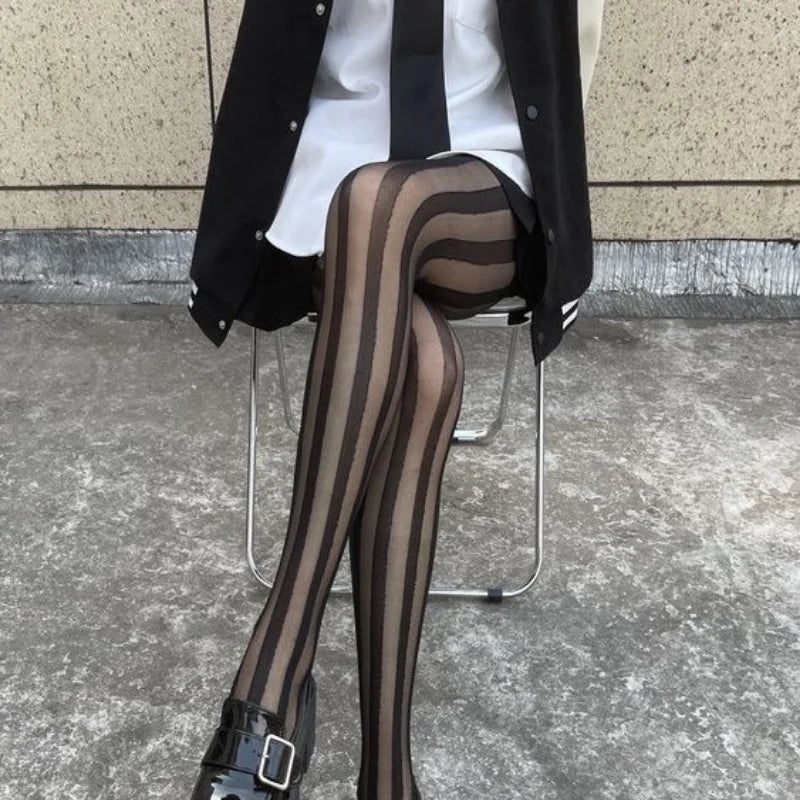 Damen Strumpfhose mit Streifenmuster – Elegante, Bequeme Strumpfhosen für Vielseitige Outfits