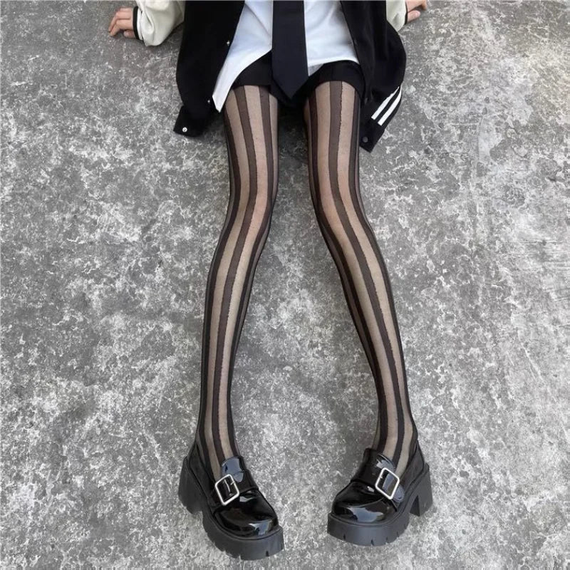 Damen Strumpfhose mit Streifenmuster – Elegante, Bequeme Strumpfhosen für Vielseitige Outfits