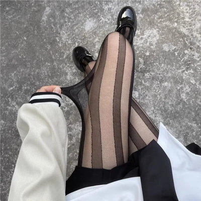 Damen Strumpfhose mit Streifenmuster – Elegante, Bequeme Strumpfhosen für Vielseitige Outfits