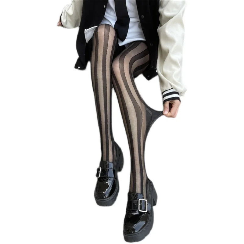 Damen Strumpfhose mit Streifenmuster – Elegante, Bequeme Strumpfhosen für Vielseitige Outfits