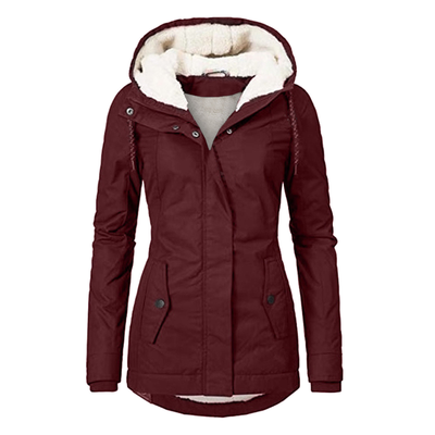 Damenjacke Polyester Wasser- und Winddicht Elegant Winterstil