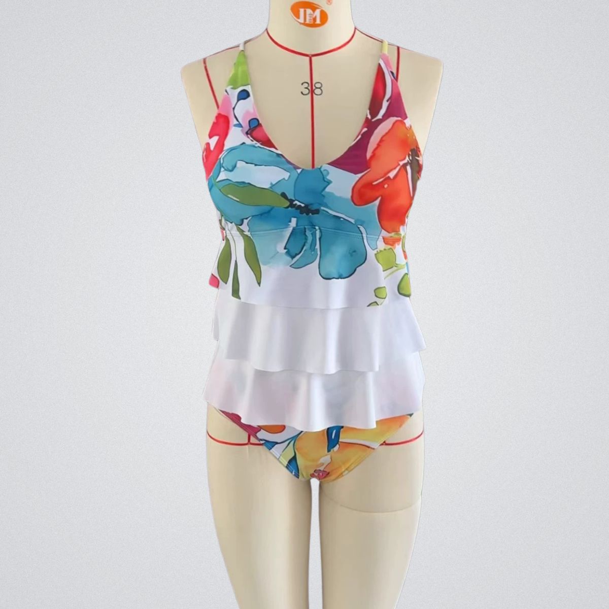 Jugendlich geblümte ärmellose Bademode