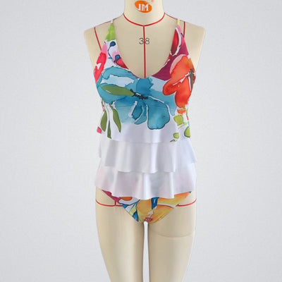 Jugendlich geblümte ärmellose Bademode