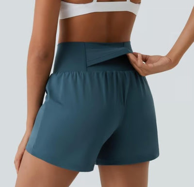 Laurel |  2-in-1-Yogashorts mit hoher Taille und Seitentaschen