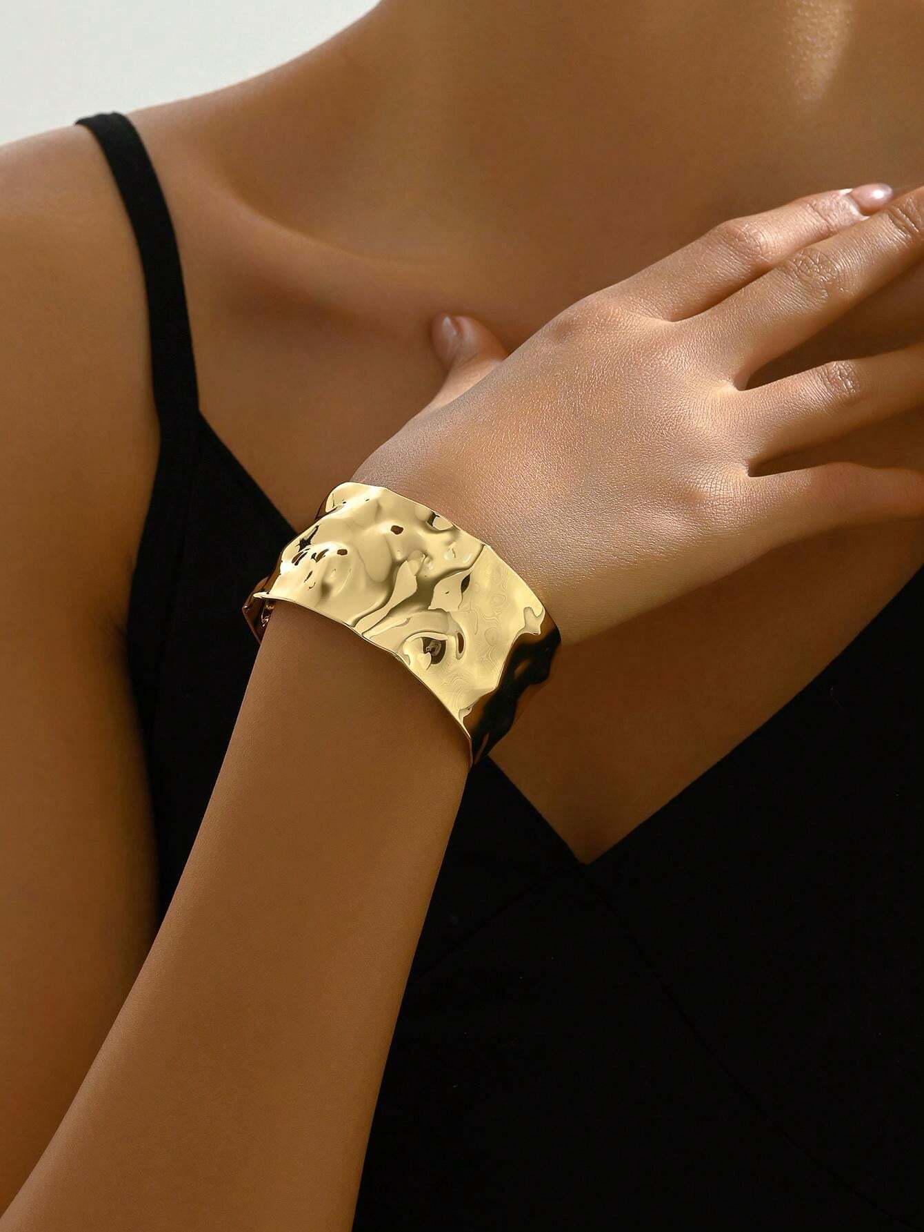 Audrey Hammered Bracelet - Handcrafted Elegance with Artisanal Texture & Lightweight Comfort