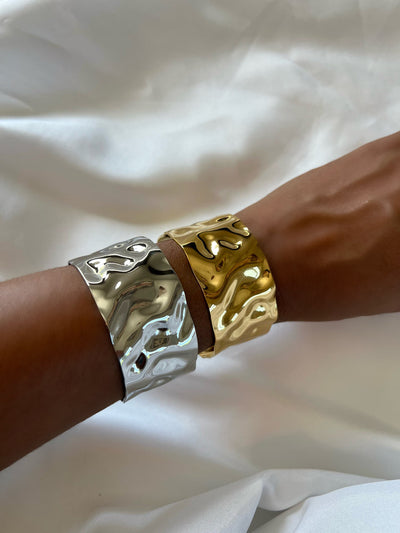 Audrey Hammered Bracelet - Handcrafted Elegance with Artisanal Texture & Lightweight Comfort